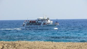 cruise ship sailing along the coast of Cyprus