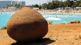 ceramic container on the beach in Ayia Napa