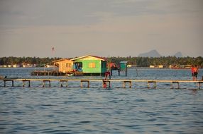 hut on the water in malaysia