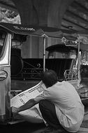 Tourism in Bangkok in black and white background
