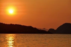 sunset over the picturesque coast