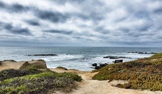 Waves on the beach with the sand