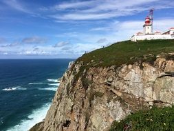 lighthouse on the cape of rock in portugal