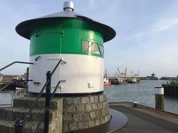 lighthouse in the port in busum