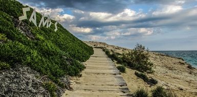 wooden path on the coast in Ayia Napa