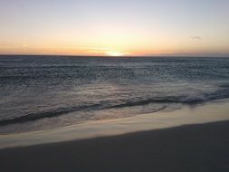magnificent Sunset on the water on horizon
