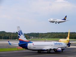 Aircrafts in the airport of DÃ¼sseldorf