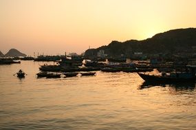 Sunset boats Asia