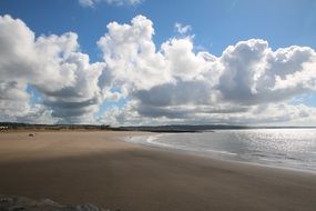 Cloudy sky over the calm ocean beach