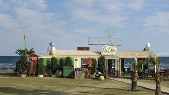 beach cafe in Larnaca, Cyprus