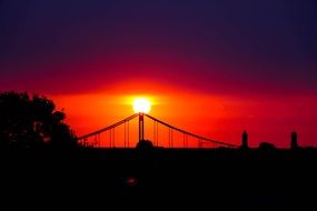 delightful Krefeld bridge at Sunset, germany, MÃ¼ndelheim