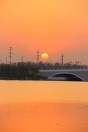 Landscape of Yanggu County at the sunset