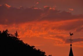 Red sky at evening time