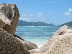 rocks near the ocean in seychelles