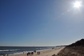 people on the beach near the baltic sea in summer