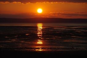 orange Sea Evening Sky