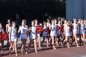 Christmas parade on a sunny day
