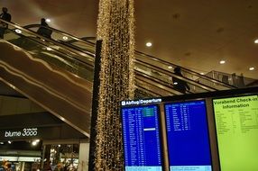 escalator in the hall of a airport