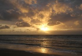 landscape of evening sunset over the sea