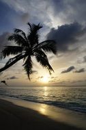 landscape of romantic sunset in Maldives