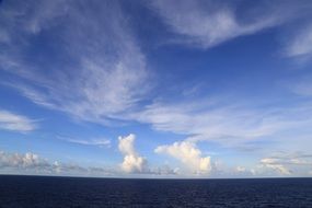 landscape of cloudy bright sky over the ocean