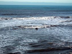 ocean view from the shore of the city of Half Moon Bay in California