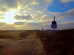 village road with hundestrand sign