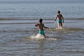 Holidays on the beach fun bathing