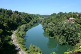 railway near the river in croatia