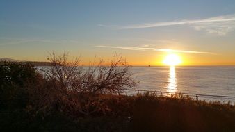 sunset over the coast in monaco