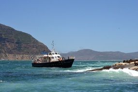 tourists on a boat for excursions