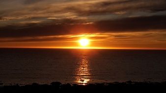 landscape of romantic evening sunset light on a sea