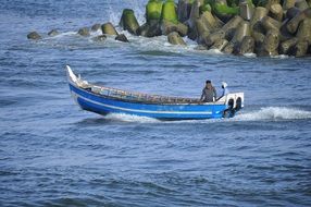 fishing boat near perumathura beach