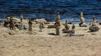 stone towers on the beach in cyprus