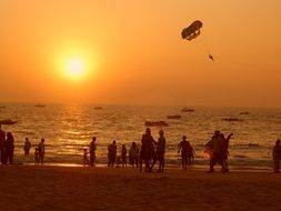 sunset in India orange sky