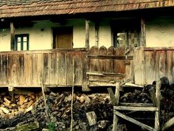 house with a terrace in the forest