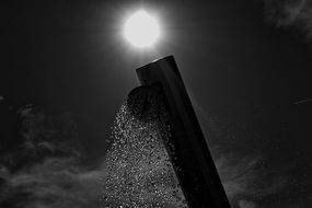 beach shower with water