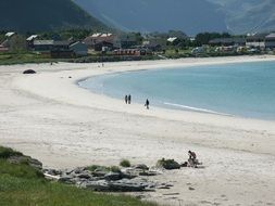 Landscape with the beach of Lofoten in Norway