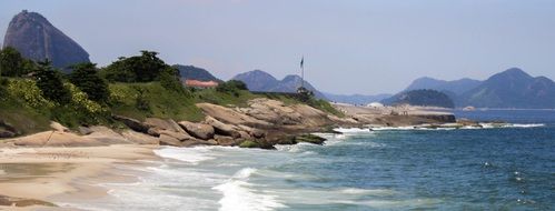 sandy beach with stones in rio de janeiro