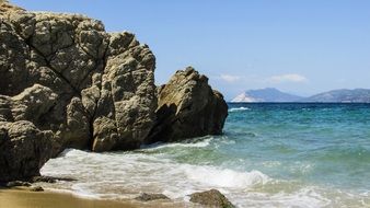 beach cliffs in skiathos