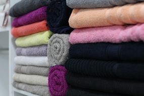 shelf with towels
