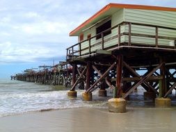 panoramic view of a fishing pier in florida