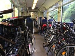 A lot of the bikes in the train