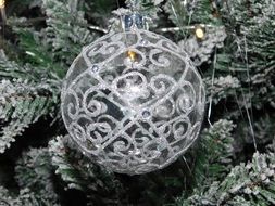 grey Christmas Bauble