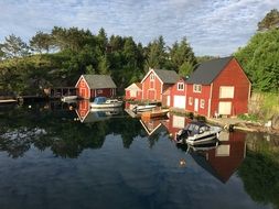 small houses on the sea