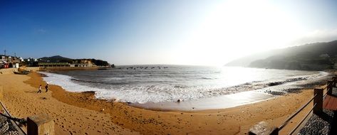 shining sun over the beach in shengsi