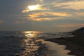 Baltic sea coast during sunset