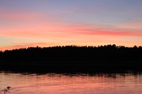 pink sunset over the gulf of Finland