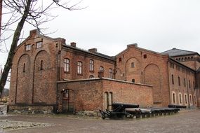 rear view of akershus fortress at winter, norway, oslo