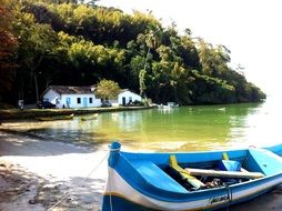 boat in the lagoon of a brazilian beach